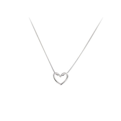 Collana con cuore vuoto in argento sterling S925 per donna