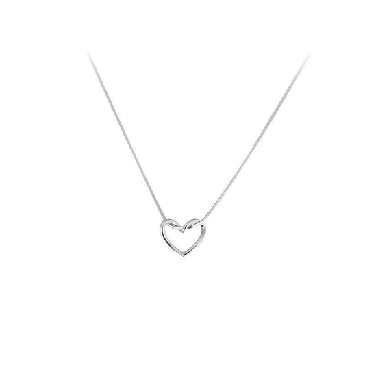 Collana con cuore vuoto in argento sterling S925 per donna